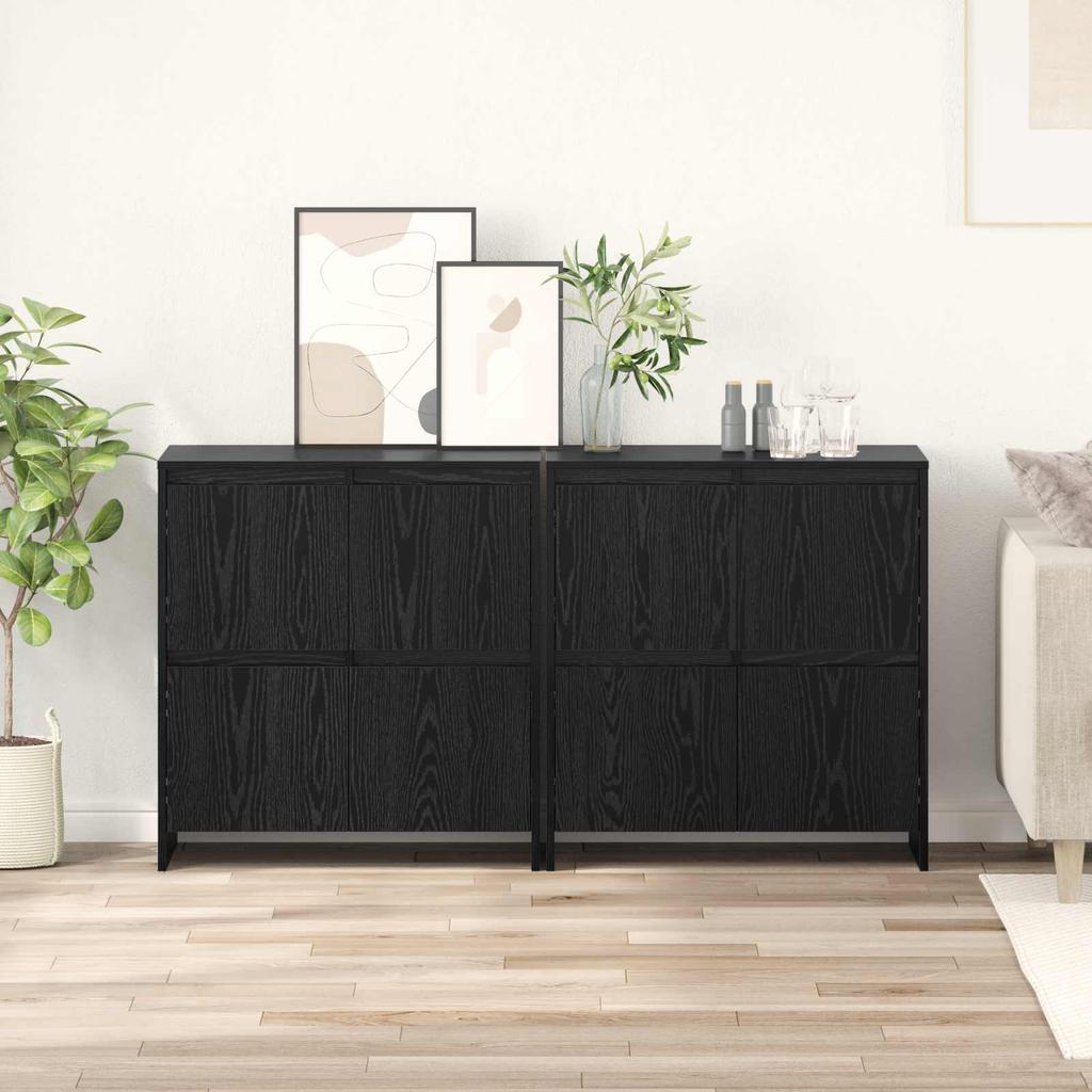 Sideboards 2 pcs Black Oak Effect 70 x 41 x 75 cm