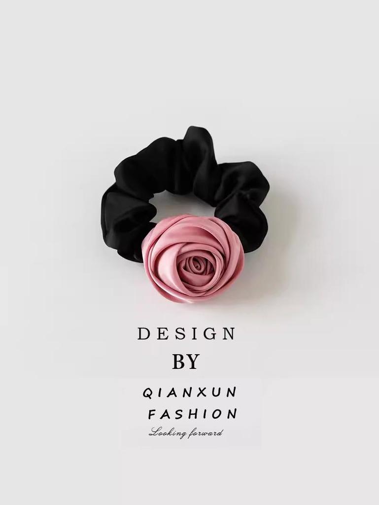 French Satin Vintage Rose Headband: 2024 Spring/Summer Collection Hair Accessory