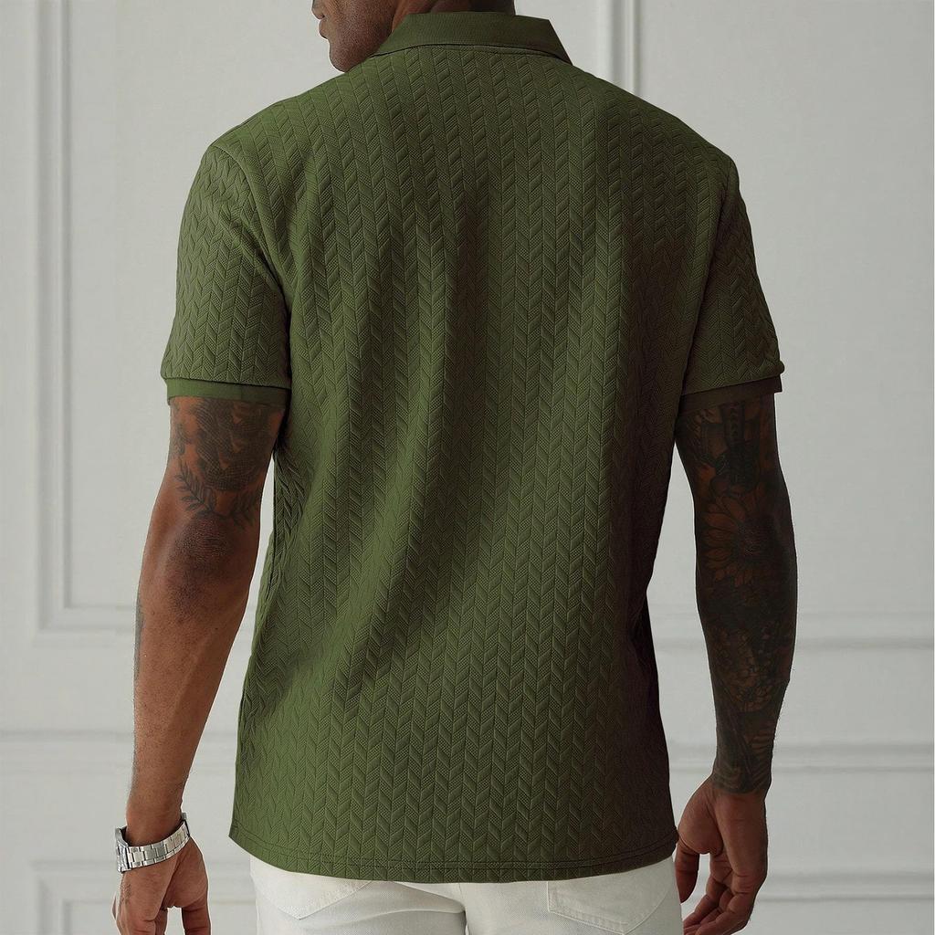 Men Short Sleeve Polo Shirt Knit Casual Athletic Fit Lightweight Soft Fabric Classic Collar Design