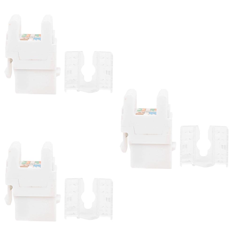 3pcs 180 degrees Module Category 6 Unshielded 10 Gigabit Networks Information Connector Socket