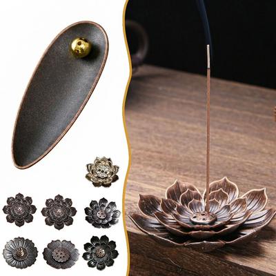 Alloy Lotus Censer Multi-Hole Incense Stick Holder Simple Incense Burner  Temples Home Office