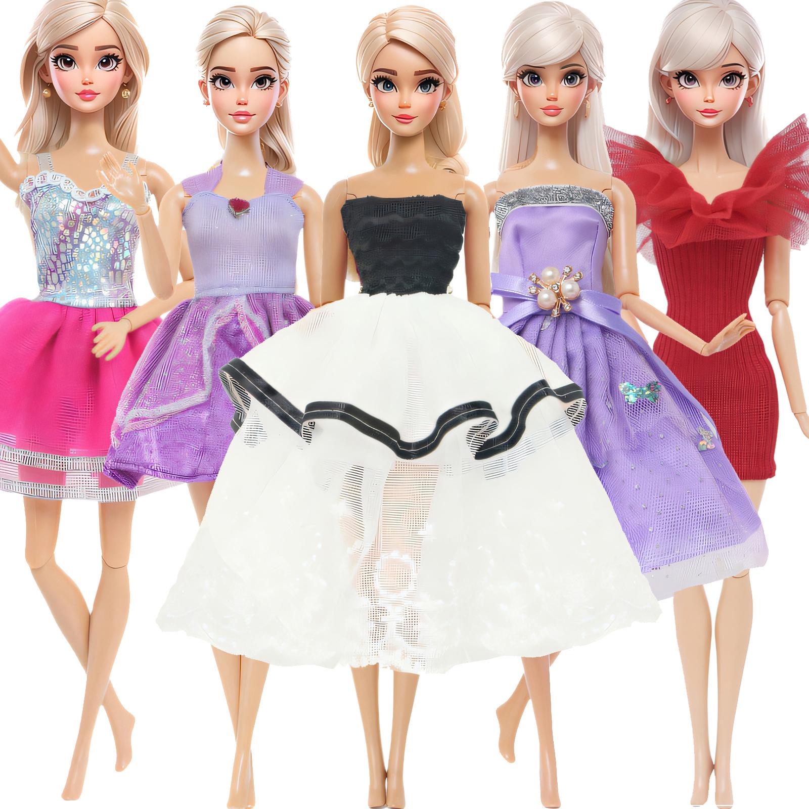 

5x кукольных повседневных нарядов, праздничная одежда, юбки для 1/6 куклы 11,5 дюймов, прекрасный подарочный набор для девочки, игрушка (НЕТ КУКЛ)