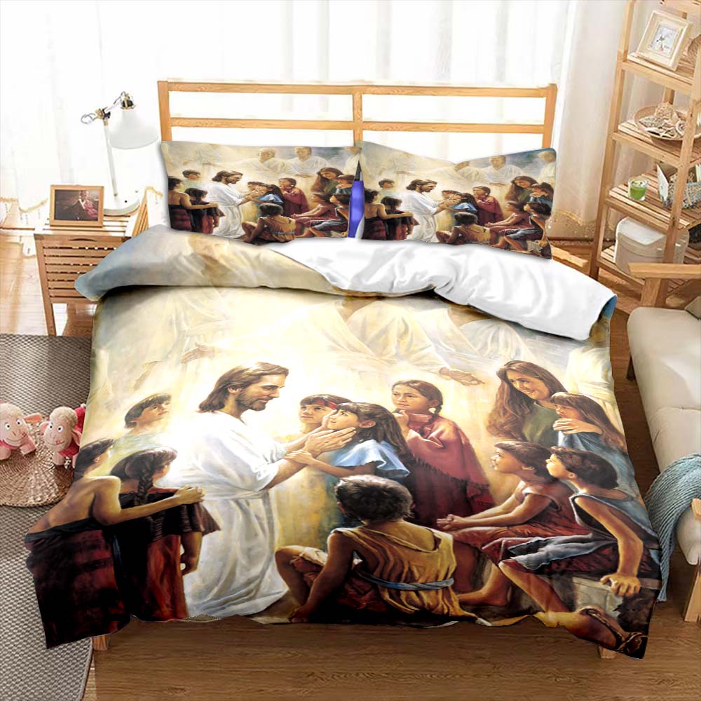 Jesus Virgin Mary Bedding Set Bedroom Twin Bedding Set Comforter Kids Adults Bed Duvet Cover Double King Comforter Home Decor