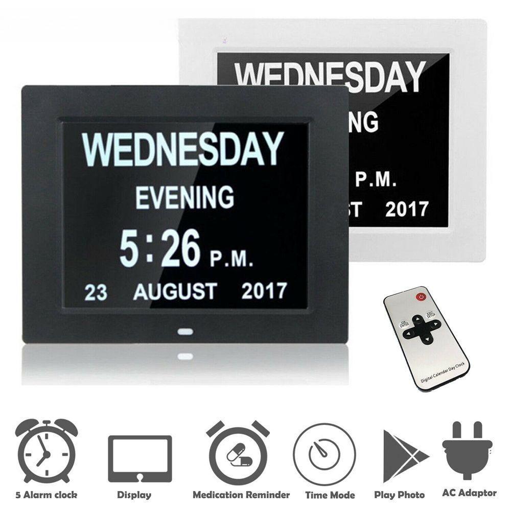 Home Decor Electronic Date Table Large LCD Screen Large Letter Electronic Dashboard Calendar Alarm Clock Digital Clock