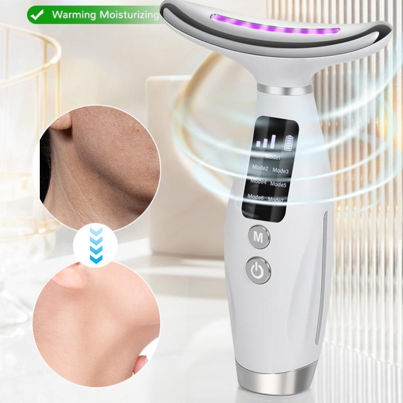 LED Beauty Device 7 Colors Light and Vibration for Neck Line Improvement