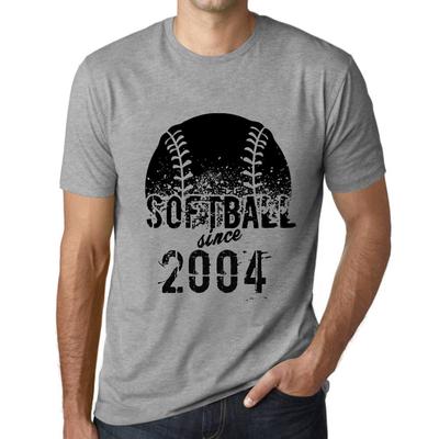 Men's T-Shirt Graphic Softball Since 2004 Gris Chine