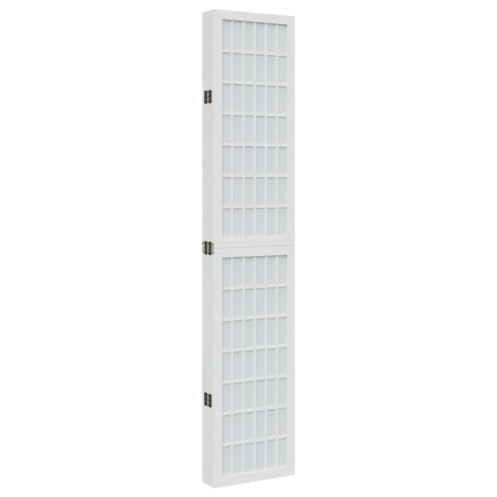 Vidaxl Room Divider, 6-Panel, White, Solid Paulownia Wood
