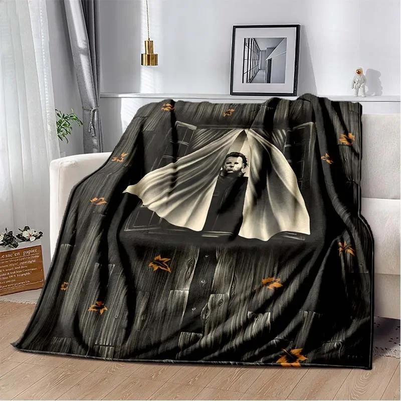 Horror movie character M-Michael Myers Halloween Home Bed Blanket Comfortable Portable Bedroom Sofa Picnic Blanket Gift