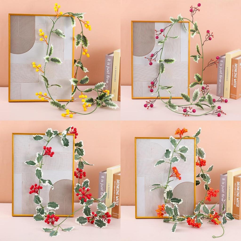 Christmas Decorative Faux Vine With Red Fruit For Holiday Home Decor
