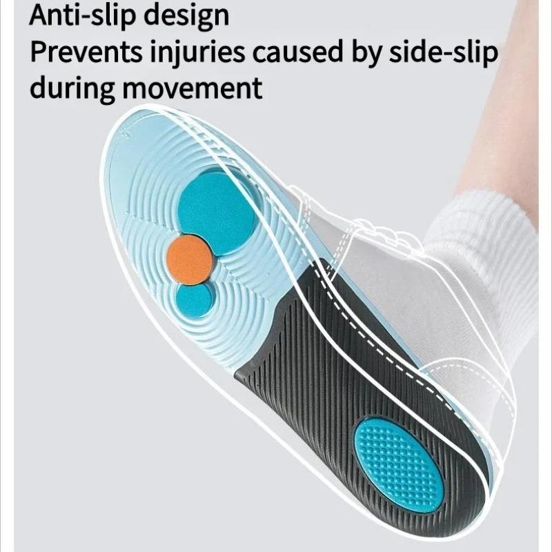 Arch Support Insoles Shock Absorbing Gel Inserts for Foot Pain Relief Sports Running Walking Shoes