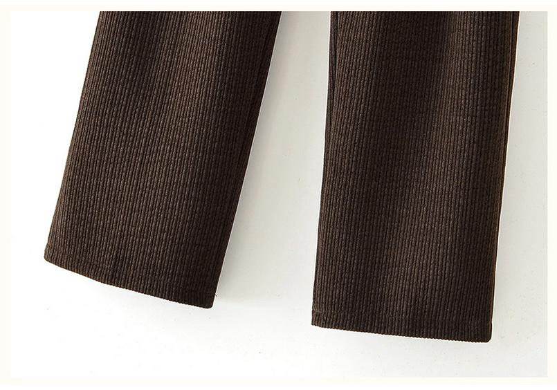 Mom's High-Waisted Striped Corduroy Pants - Spring & Autumn Casual for Middle-aged & Elderly