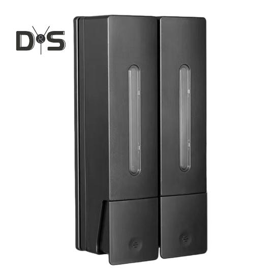 Seifenspender mit 3 Kammern zur Wandmontage, 400 ml x 3, Shampoo-Spender ohne Bohren, Waschspender mit Sichtfenster