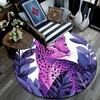 Purple Leopard Round Area Rug,Carpet Rug for Living Room Bedroom Sofa Playroom Decor,Non-slip Floor Mat