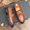 Fashion Luxury Brand Leather Shoes Brown Black Slip On Lattice Pattern Men's Casual Shoes Wedding Office Banquet Casual Loafers for Men