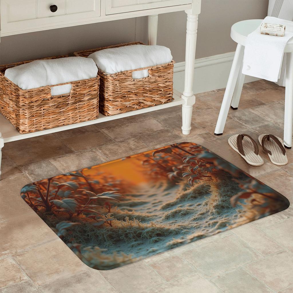 1 Stück Morgentau-Muster Küchenteppich Rutschfeste Türmatte Pop-Design Badezimmerteppich Badematte Teppich für Zuhause Spüle Wäsche Dekor