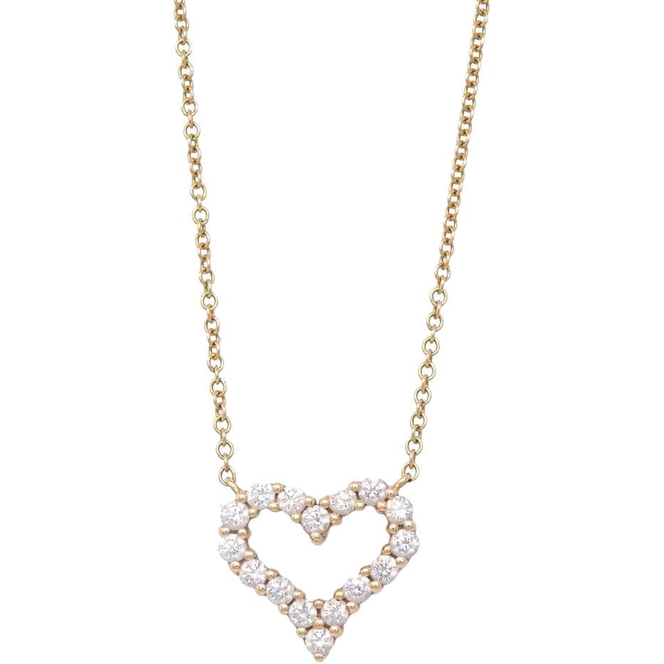 Tiffany & CO. 1990-2000's 18kt yellow gold Sentimental Heart diamond necklace NC176058