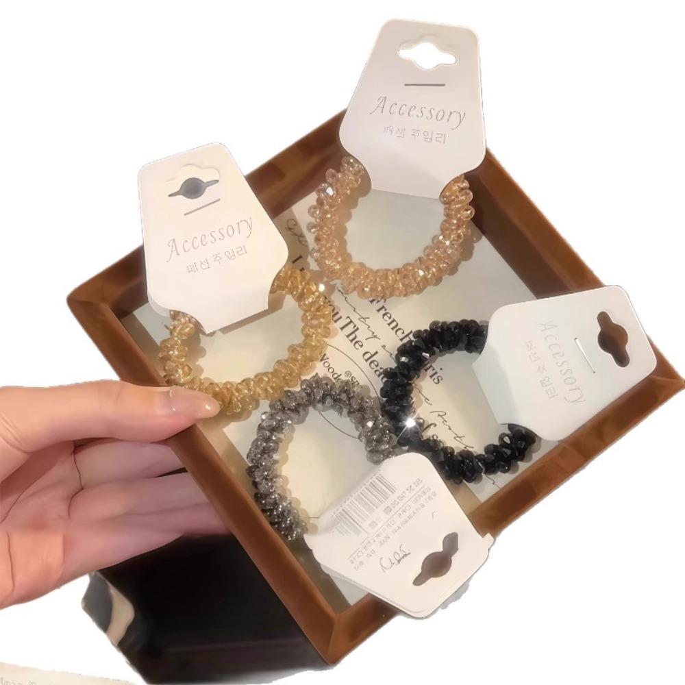 Le Nouvel Élastique à Cheveux de Luxe Léger Diamant d'Eau Écrasé Glacé Haut de Gamme Élastique à Cheveux Socialite et Bracelet Sont des Accessoires Capillaires à Double Usage