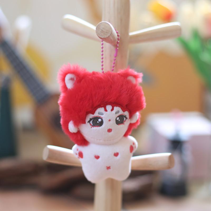 

Plush Doll Lovable Keychain Cute Stuffed Toy Soft Cotton Bag Versatile Charm Red