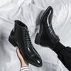 Men’s High Boots Wingtip Dress Formal Leather Boots Colorant Match Tuxedo Wedding Blazers Saddle  Shoes Large Size