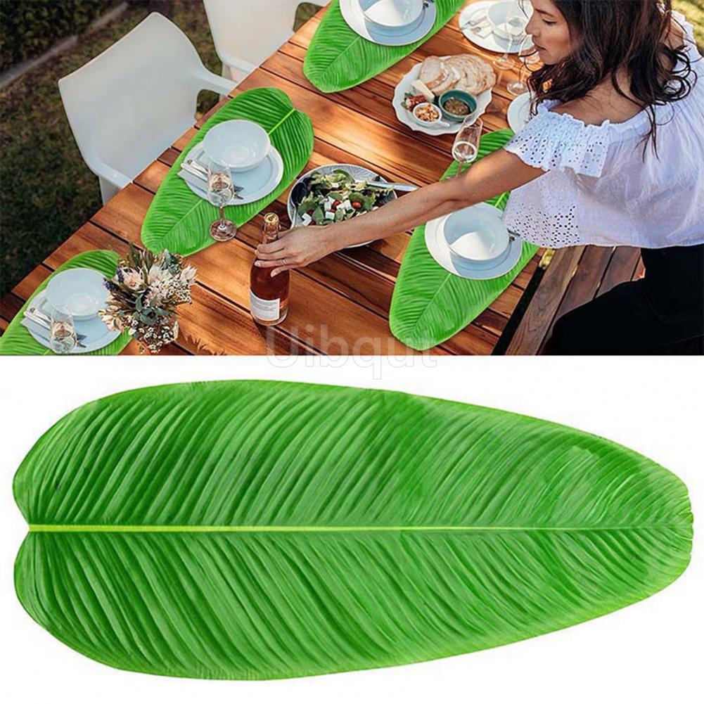 10 pcs set reusable Banana lotus leaf Leaf Placemats Table Decoration Heat Resistant Coasters Faux Pad Dining steak plate Mats