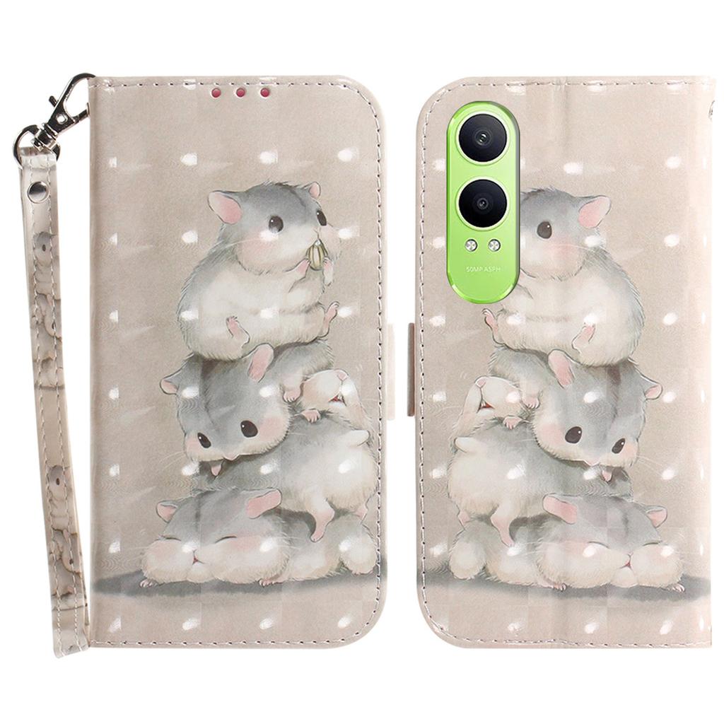 For OnePlus Nord CE4 Lite 5G/Oppo K12x 5G (China) Wallet Case 3D Pattern Print Leather Phone Cover