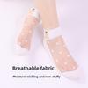 5 Pairs Socks Women Spring/summer Thin Cute Cartoon Ribbed Crystal Silk Women's Socks Glass Silk Women's Socks