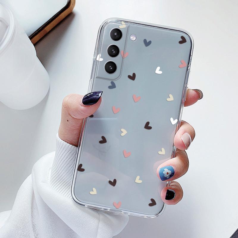 Transparent Case For Samsung Galaxy S23 S 23 Ultra S23 Plus Cover Cartoon Flowers Soft TPU Shockproof Funda For Samsung S24+ Bag