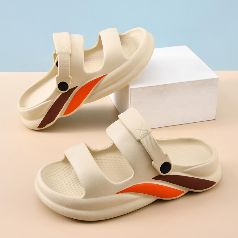 EVA Non-smelly Feet Breathable Sandals Slippers Men's Summer Seaside Outer Wear Home Thickened Soft Bottom Cool Slippers Men