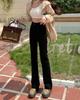 Women's American Retro Brown High-Waist Flared Jeans - Fall 2023 Trend