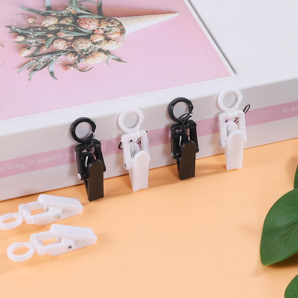 10 Pieces Hanging Laundry Hooks Clip Plastic Swivel Hanging Towel Clips Strong Clips with Hanger Hook for Curtain