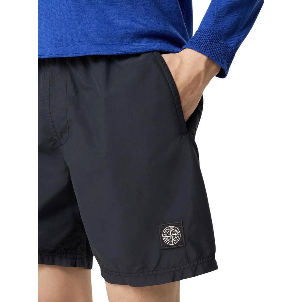 Stone Island Logo Patch Elastic Waist Three-Quarter Casual Shorts Men shorts L1S15B100B09S0046-V0029