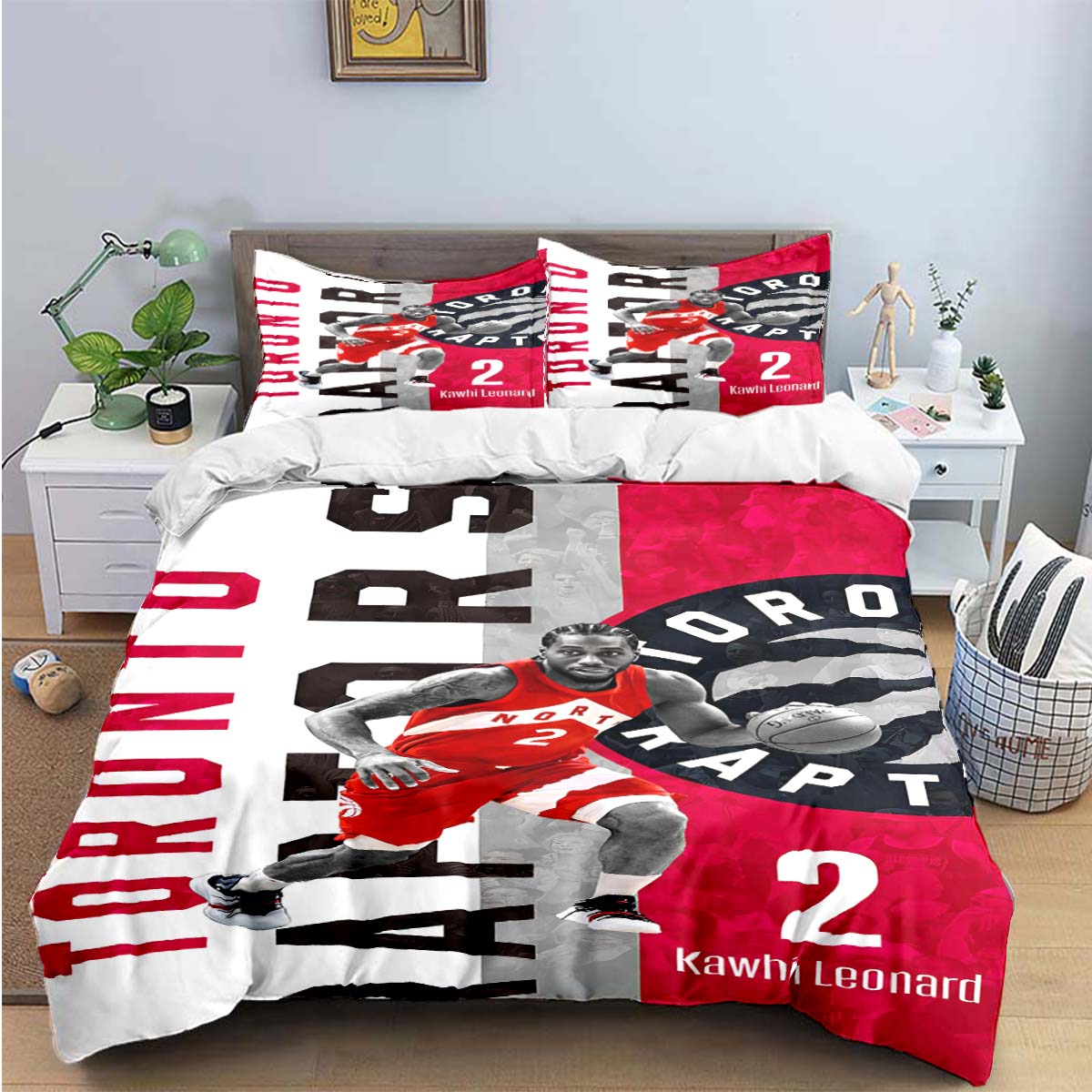 

Fashion No2 Basketball Star K-Kawhi L-Leonard Print Bedding Sets Bed Supplies Set Duvet Cover Bed Comforter Set Bedding Set Gift EU Twin 135x200cm