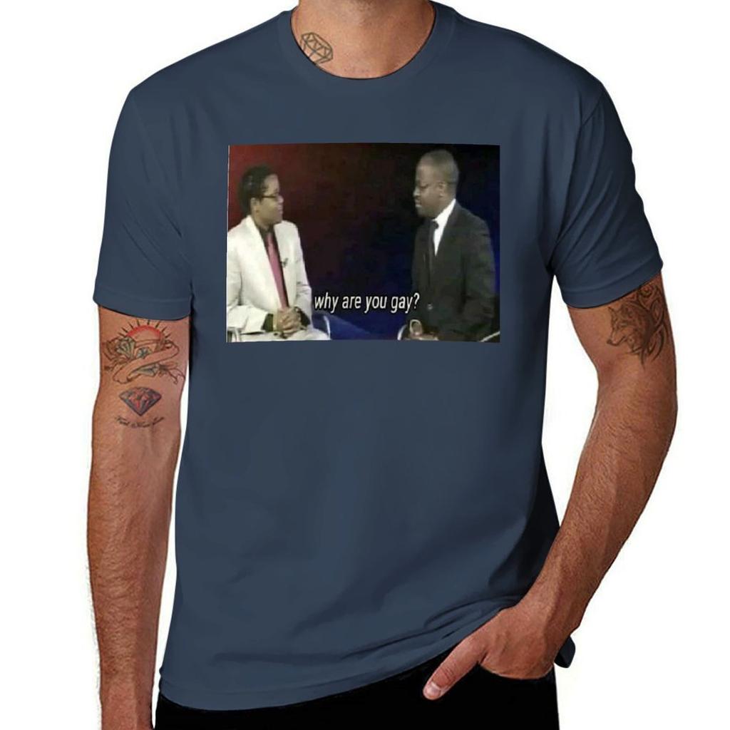 Warum bist du schwul T-Shirt Lässig Trendiges Kurzarm-T-Shirt