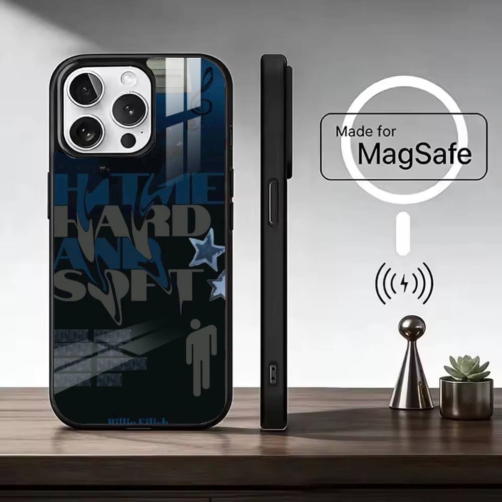 Musician Billie E-Eilish Phone Case For iPhone17,16,15,14,13,12,11 Plus,Pro Magnetic with Magsafe Wireless Charging