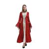 S-XL European beautiful woman medieval dress court queen dress long sleeve strap waist dress stage performance