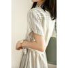 Luxury Summer Linen Dress with Stripes Thin and Comfortable High Quality Womens Fashion