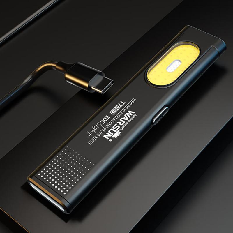 Led Keychain Flashlight Usb-C Rechargeable 600Lm Portable Mini Torch Light Pocket Lantern Flood Work Light With Magnet