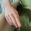 Diamond-Studded Minimalist Double-Layer Adjustable Ring for Women