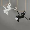 Nordic creative hemp rope pendant pendant light resin monkey light bedroom children's room home decoration ceiling pendant lamp