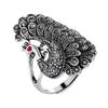 Retro Fashion Peacock Ring Women's Trendy Cool Full Open Index Finger Middle Finger Ring