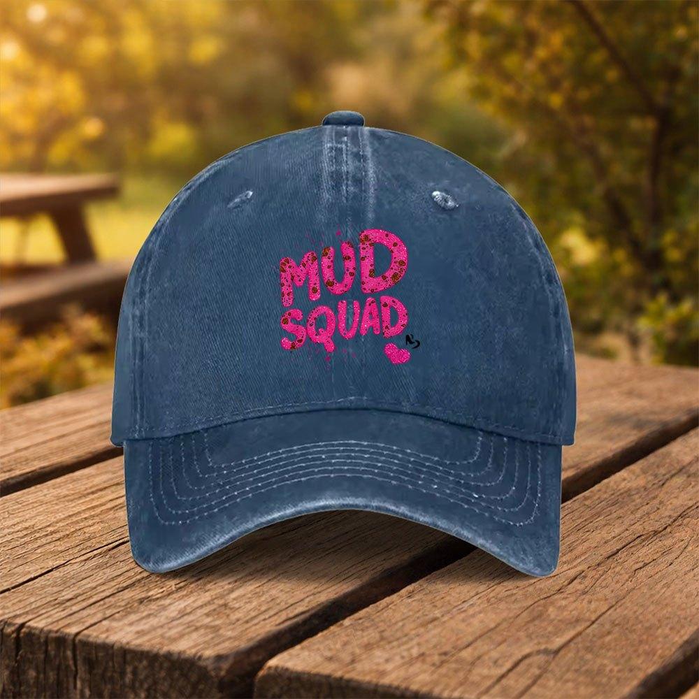 MUD SQUAD Duckbill Baseball Cap Adjustable Unisex Hat with MUD SQUAD Print Lightweight Outdoor Sports Fitness Travel Cap