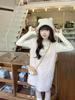Hong Kong Style Women's Heart Polka Dot Long Sleeve Thermal Fleece T-shirt, Light Apricot Lace Patchwork, Autumn/Winter.
