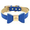 Personalisiertes Hundehalsband mit Namen Weiches PU-Leder Welpe Katze Schleife Halskette Verlustsichere ID-Halsbänder für Kleine Mittelgroße Große Hunde Katzen