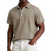 Men's Fashion Solid Color Inlaid Pattern Retro Short Sleeve Polo Shirt
