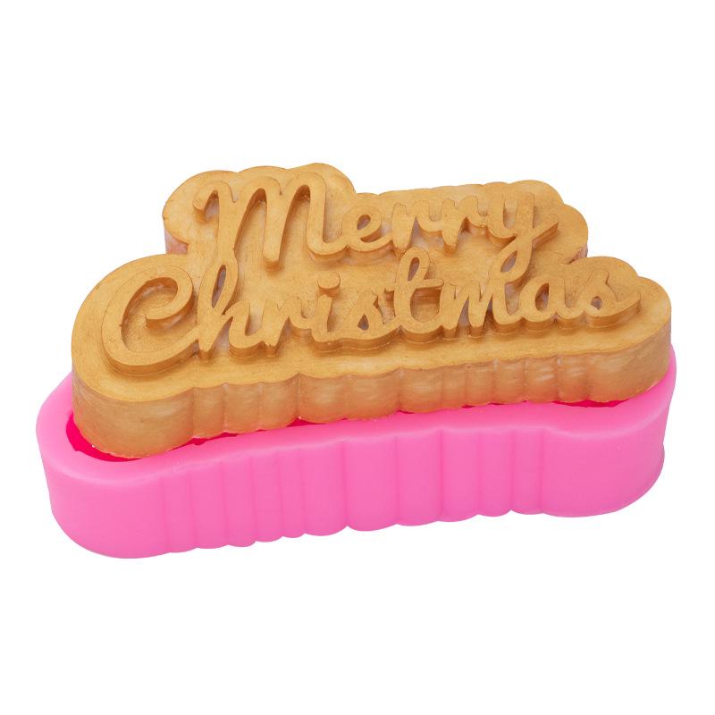 Merry & Happy Christmas Greeting Card Silicone Mold for Handmade Soap and Scented Candle