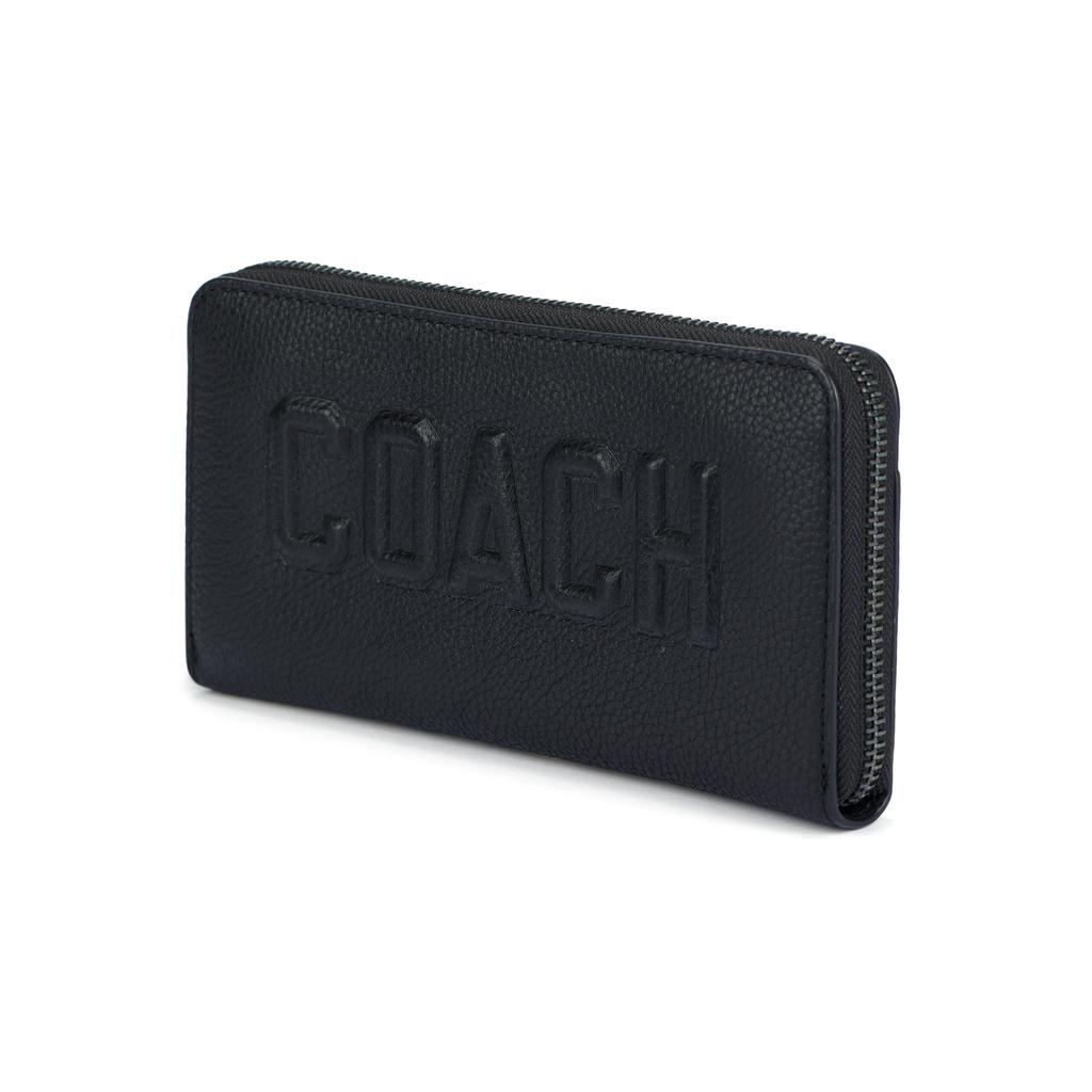 Coach 19 Logo Pattern Zipper Wallet Unisex wallet Black CW715-BLK
