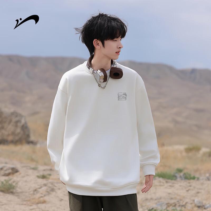 Guirenniao Men's Round Neck Long Sleeve Pullover Sweatshirt