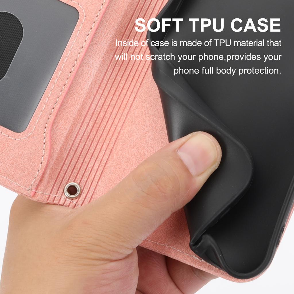For Sony Xperia 5 IV 5G Case Zipper Pocket Leather Phone Cover with Crossbody Shoulder Strap