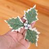 10 pezzi di bacche di agrifoglio natalizie con foglie verdi fai da te ghirlanda fiori finti artificiali bacche rosse decorazione per albero di Natale