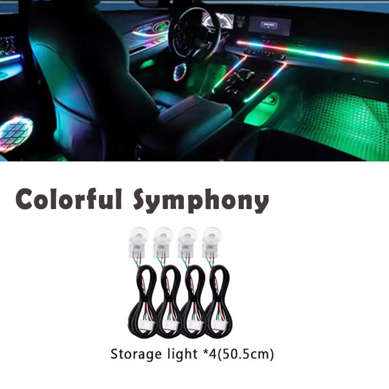 18 in 1 Symphony RGB Atmosphere Lamp Kit Parts Extend Line 20/35/75/110CM Light Strip Main/ Sub Controller storage Light Speaker